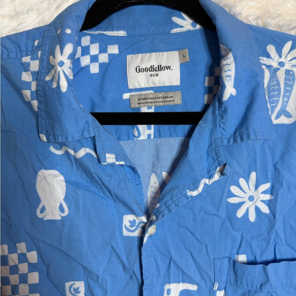 Goodfellow & Co Blue and White Casual Shirt